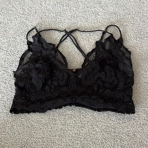 free people black lace bralette